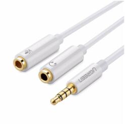 UGREEN AV141 3.5mm adapter audio és mikrofon jel - 1x 3.5mm aduio jack 20Cm fehér