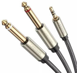 UGREEN AV126 3.5mm-es TRS kábel 2x TS 6.35mm - 3m (szürke)
