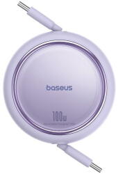 Baseus BRA013904 Baseus Free2Draw Mini Visszahúzható Töltőkábel Type-C - Type-C 100W 1m Nebula Purple P10364500511-00 (BRA013904)
