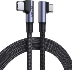 UGREEN Cablu Date si Incarcare USB-C - USB-C US335 Angled, 100W, 2m, Negru - pcone