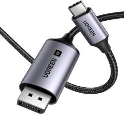 UGREEN CM556 kábel USB-C és DisplayPort 8K csatlakozókkal, 2 m hosszú - szürke