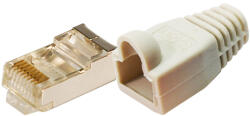 LogiLink CAT-5 Conector modular, ecranat, cu protecție la rupere 100pcs, alb