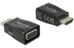 Delock Hdmi(m)- Vga(f)+usb adapter Micro(f) fekete (4043619659029)