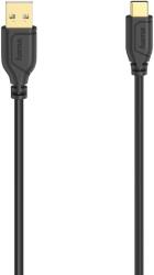 Hama HamaFlexi-Slim USB-C kábel, USB 2.0, 480 Mbit/s, fekete, 0, 75 m (00200634)