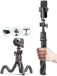 Techsuit - Szelfibot (C03) - Rugalmas teleszkópos rúd állvánnyal, távirányítóval, 360 fokos gömbfejjel, 64 cm - Fekete