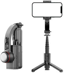 Techsuit - Selfie Bot (L18sMini) - Stabil Gimballal/Állvánnyal, Bluetooth Távirányítóval, Derítőfénnyel, 360°-os Forgatással, 70 cm - Fekete