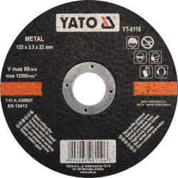 TOYA disc taiat metal 125x3.2x22mm (YT-6110) (YT-6110) Disc de taiere