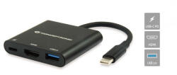 Conceptronic Notebook Dokkoló - DONN01B (USB-C to HDMI+USB-C PD: 60W+USB-A 3.0, fekete) (DONN01B) - securezone