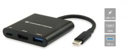 Conceptronic Notebook Dokkoló - DONN01B (USB-C to HDMI+USB-C PD: 60W+USB-A 3.0, fekete) (DONN01B) - tintashop
