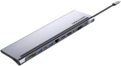 Vention 12-in-1 Multi-function USB-C to DP/HDMI/VGA/USB-C Gen 1/USB 3.0x2/USB 2.0/RJ45/SD/TF/TRRS 3.5mm/PD Dokkoló 0.25m Gray Metal Type (THSHC) - totalprint