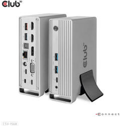 Club 3D Notebook Dokkoló - CSV-1568 (120W, Gen 2 USB-C to 4x USB-A, USB-C Gen 2, 2xHDMI, DP, VGA, RJ45, DC) (CSV-1568) - haztartasibolt