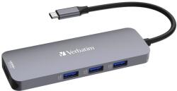 Verbatim USB-C Pro Multiport Hub CMH-08, 8 Port /HDMI, USB-A, USB-C PD, SD, microSD slot/, Silver (32151)