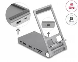 Delock Docking station USB type C la HDMI/USB/Hub/ SD+Micro SD PD 3.0 60W + stand, Delock 88199 (88199)