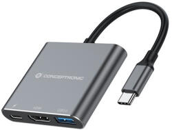 Conceptronic Notebook Dokkoló - DONN18G (USB-C to HDMI/USB-C PD/USB 3.0) (MOBCONDONN18G)