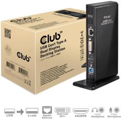 Club 3D Notebook Dokkoló - CSV-3242HD (1200p DUAL DISPLAY, USB-B to HDMI, DVI-I, 6xUSB-A, RJ45, 3.5 Jack Audio + Mic) (CSV-3242HD) - digitalgo