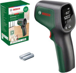 Bosch Termodetector Bosch UniversalTemp 06036831Z0, tehnologia sa cu laser cu infrarosu are un domeniu vast de masurare de la -30 °C pâna la +500 °C, afisaj retroiluminat lizibil (06036831Z0) - badabum