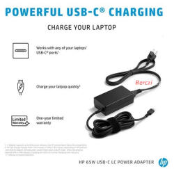 Hp Bps Attach HP intelligens hálózati adapter USB-C 65W (1P3K6AA#ABB)