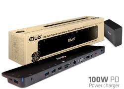 Club 3D Notebook Dokkoló - CSV-1564W100 (100W, 3.2 USB-C to 3xUSB-A 3.2, 5x USB-A, HDMI, PD, VGA, RJ45, SD, Micro SD, 3, 5 (CSV-1564W100) - smart-otthon