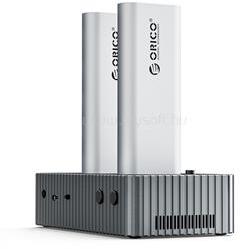 ORICO IT28N-C-EU M. 2 SSD dokkoló (2xM. 2 NVMe -> USB-A/C, Max. : 8 TB, Klón funkció, Max. : 40Gbps, szürke) (ORICO-IT28N-C-EU-GY-BP) (ORICO-IT28N-C-EU-GY-BP)