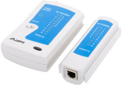 Lanberg NT-0401 hálózati kábelteszter UTP/STP kábel teszter Kék, Fehér (NT-0401) - kazycomputers