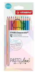 STABILO Aquacolor Pastellove Akvarell Színes Ceruza Készlet - 12 db / Csomag