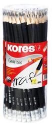 Kores Grafitceruza radírral, HB, háromszögletű, KORES - 72db (IK92372)