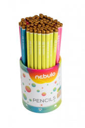 Nebulo Grafitceruza HB, háromszögletű, 72 db/doboz, Nebulo, élénk színű test (53858) - printsisters