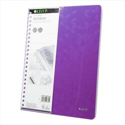 Leitz Wow Spirálfüzet - A4, 80 lap, Kockás, Lila