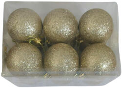 Decoration & Design Műanyag gömb 6 cm glitteres arany (631049) - jatekrt