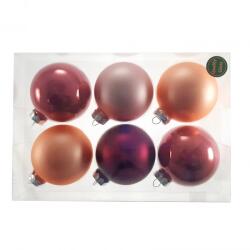 Decoration & Design Gömb Üveg 8 Cm Hibiszkusz Fényes/Matt S/6 (124517)