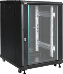 Pulsar RS1566 19" 15U 600x600 álló rack szekrény; lapra szerelt; fekete (RS1566)