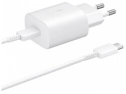 Samsung hálózati töltő Type-C aljzat (25W, PD gyorstöltő 3.0 + Type-C kábel) FEHÉR EP-TA800XWEGWW (EP-TA800XWEGWW)
