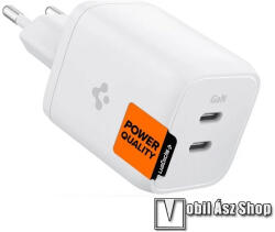 Spigen PE2106EU POWERARC hálózati töltőfej - FEHÉR - 2 x Type-C aljzat, 65W, GaN, PD gyorstöltő, KÁBEL NÉLKÜL! - ACH03720 (ACH03720)