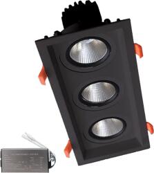 ELMARK Spot LED, Triplu, Mobil, 3X15W, 230V, 3000K, Negru, + Kit Emergenta (92DL81F4530/BLE)