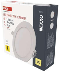EMOS LED süllyesztett lámpatest NEXXO, kerek, fehér, 12W, meleg fehér (ZD1134) - scom