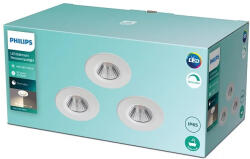 Philips 3PAK süllyesztett halogén LED alsó lámpa DIVE 5.5W 2700K 350lm IP65 kerek fehér fényerőszabályzó PHILIPS (8718699756048)