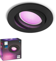 Philips Süllyesztett LED Centura 5, 7 W CCT RGB többszínű kerek mozgatható fekete PHILIPS HUE Bluetooth (8719514342927)