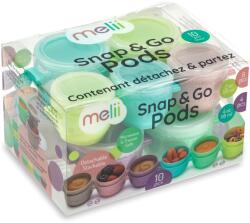 Melii Snap & Go ételtartó készlet, babáknak, 10 db, 6 x 59 ml + 4 x 118 ml (11090_M)