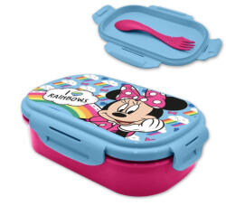  Műanyag szendvicsdoboz evőeszközzel - Disney Minnie Rainbows