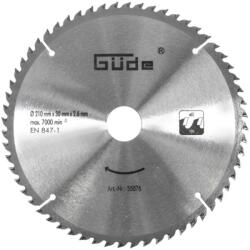 Güde körfűrészlap fához, 210x30x2, 6mm, Z60 fogas, GKS210, GKS1100, GTK2100, GRK2134.1 (HM keményfém lapkás, VIDIA) (gude_55076)