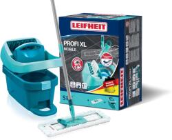 Leifheit Set Wipe Press Profi XL cu mop de podea si role, curatare cu mainile curate si fara aplecare, rezultate ca si cum ar fi luptat cu mana, cu capac de mop din microfibra pentru gresie si laminat, sistem 