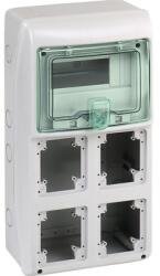 Schneider Electric Tablou organizare electrică șantier Schneider Kaedra 8 module IP65, montaj aparent, cu 4 doze pentru prize/întrerupătoare (13179)