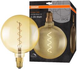 OSRAM Vintage LED gömb izzó, Átlátszó üveg búra, 5W, 300lm, 2000K, E27, Dimmelhető, Meleg fehér
