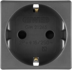 Gewiss Schuko aljzat 16A, Moduláris, 2M, Fekete, GW21265 (GW21265-1BL)