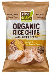 RiceUP! Barnarizs chips, 25 g, RICE UP "Bio", kölessel és napraforgóval (3800233070873) - iroszer24