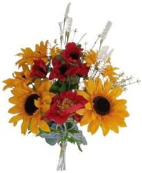 4-Home Művirágcsokor napraforgóból és pipacsból, 80 x 19cm