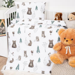 4home Forest Friends gyerek pamut ágyneműhuzat kiságyba, 100 x 135 cm, 40 x 60 cm