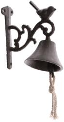 4home Öntöttvas harang kismadárral, fekete, 17 x 17 x 8 cm