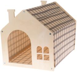 4-Home Fa macskaház bézs színű anyaggal, 51, 5 x 39, 5 x 38cm