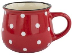 4home Dots kerámia bögre 230 ml, piros, piros, 230 ml